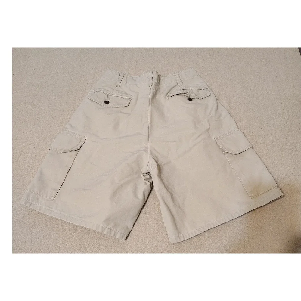 Eddie Bauer Mens Cargo Shorts Utility Pockets Khaki Pleated Cotton Size‎ 29 11